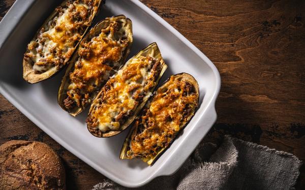 Caviar d'aubergine à la viande hachée