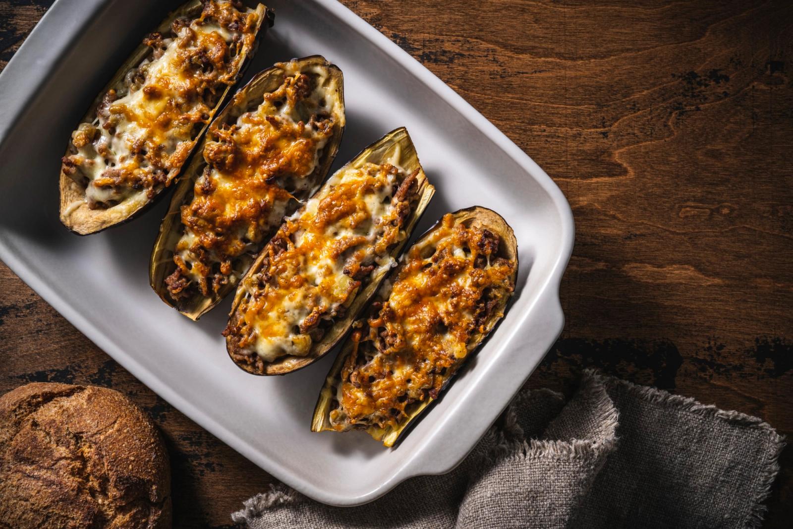 Caviar d'aubergine à la viande hachée