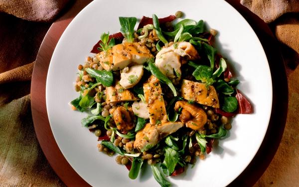Salade de poisson fumé aux lentilles