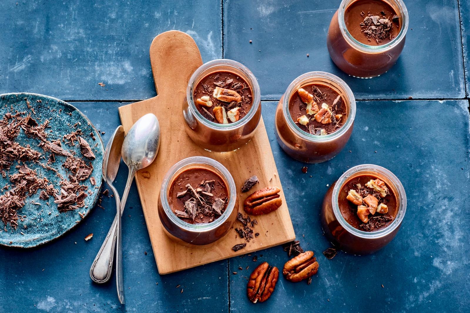 Petit pot de crème au chocolat et noix de pécan