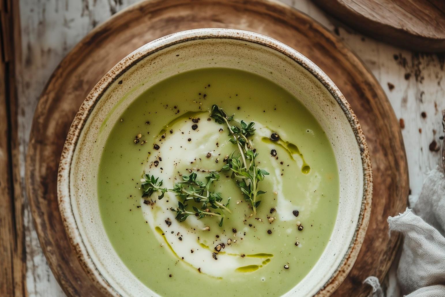 Velouté de cresson à la crème d'ail