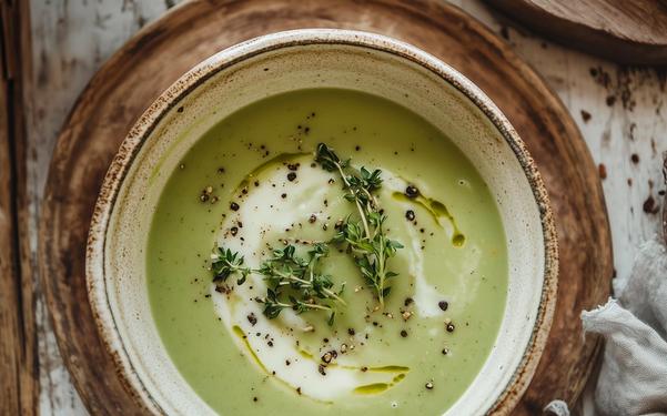 Velouté de cresson à la crème d'ail