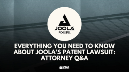 Title card carrying the Joola Pickleball logo: everything you need to know about Joola's patent lawsuit, an attorney Q and A.