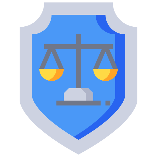 Blue shield icon with balanced scales, marking the all-court paddle category.
