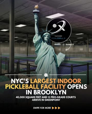 NYC's largest indoor pickleball facility opens in Brooklyn