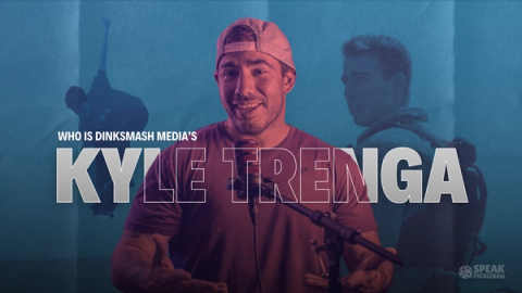 Title card over a smiling Kyle Trenga in a backwards cap: who is DinkSmash Media's Kyle Trenga?
