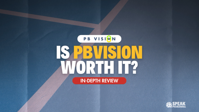 Title card carrying the PB Vision logo over a blue court: is PBVision worth it, an in-depth review.