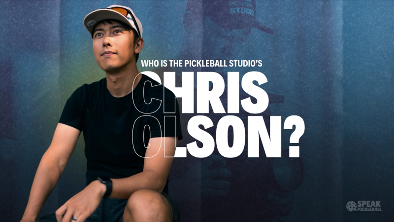 Title card over a portrait of Chris Olson in a cap: who is the Pickleball Studio's Chris Olson?
