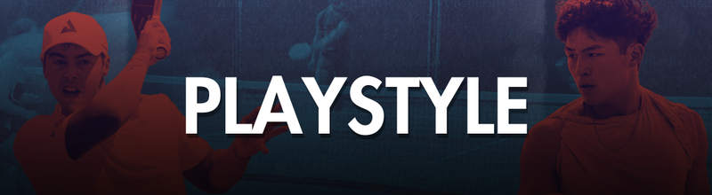 Section banner reading Playstyle, over two players mid-point on a court.