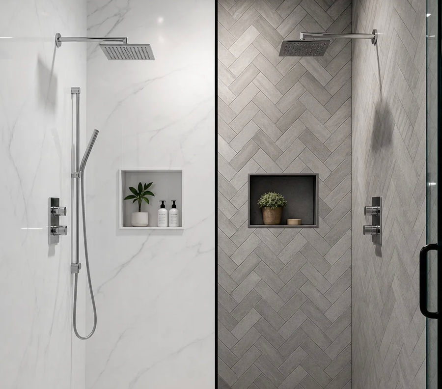 Tiled Shower vs Acrylic Surround: An Honest Comparison - Green Ladder Contractors, Red Deer and Central Alberta