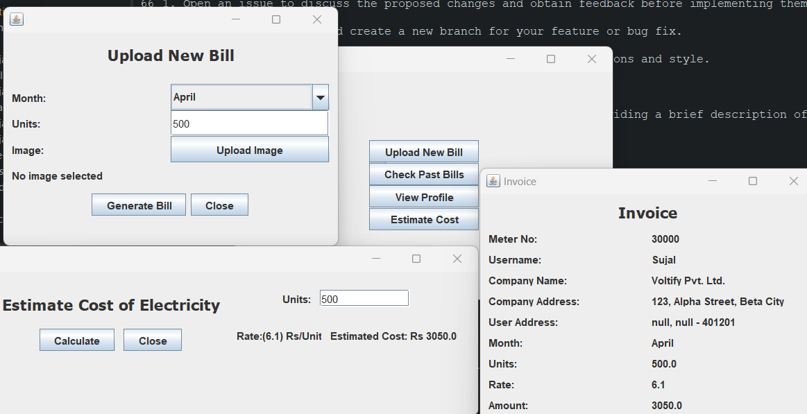 project image of Voltify - Electricity Billing System