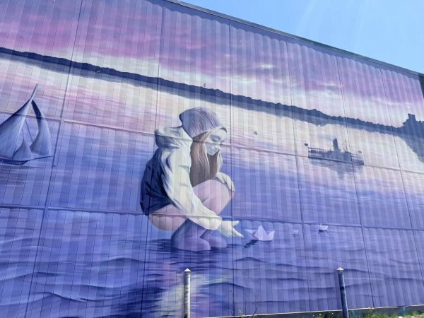 Au fil de l’eau by Marie-Rosa Szychowska - Street art mural in Aylmer, Ottawa, Ontario
