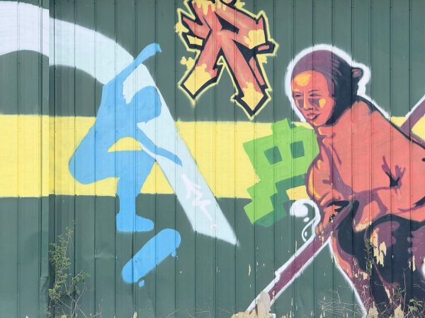 Public mural artwork in Westboro Beach, Ottawa - Street art scene