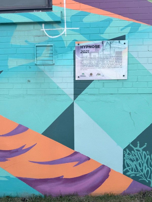 Signature and artist credit detail from 'HYPNOSE' by Marin Mitrasinovic. OTTAWALLS documentation ensuring proper attribution for this significant work in the National Capital Region archive.