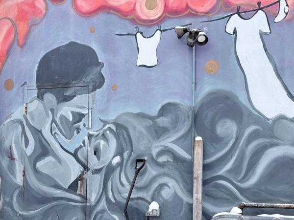 Public mural artwork in Rideau Gardens, Ottawa - Street art scene