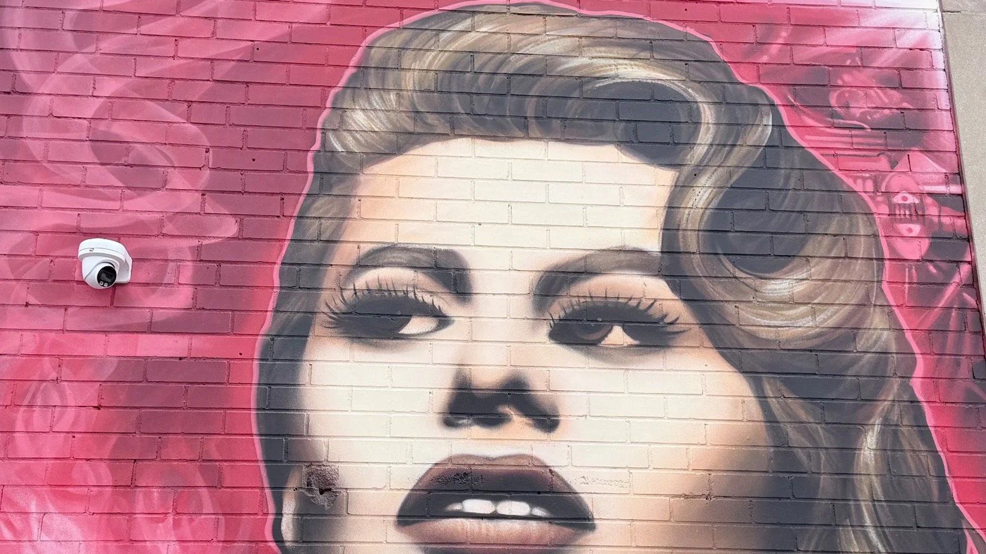 Portrait mural of a woman by Marin Mitrasinovic, also known as Koncept Art, for Murale Sophia Vintage Café on Bank Street. This pink-hued street art in Ottawa’s Glebe district is part of the OTTAWALLS digital mural archive documenting National Capital Region artists from Gatineau and Ottawa.