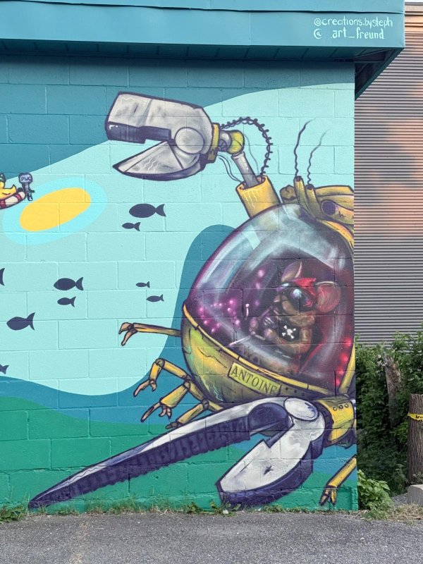 A River’s Memory by Stephanie Babij - Street art mural in Hull, Ottawa, Ontario