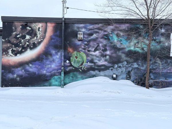 Public mural artwork in Rideau Gardens, Ottawa - Street art scene