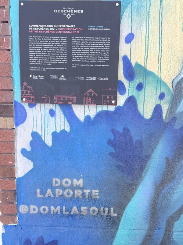 COMMEMORATION OF THE DESCHENES CENTENNIAL 2021 by Dom Laporte - Street art mural in Deschênes, Ottawa, Ontario