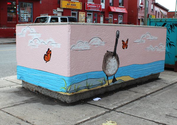 Decorative street planters by Maya Hum along Somerset Street West, Chinatown Ottawa