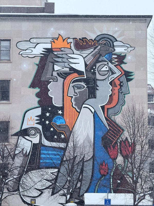 Simard Hall Mural by Fathima Mohiuddin - Street art mural in Byward Market, Ottawa, Ontario