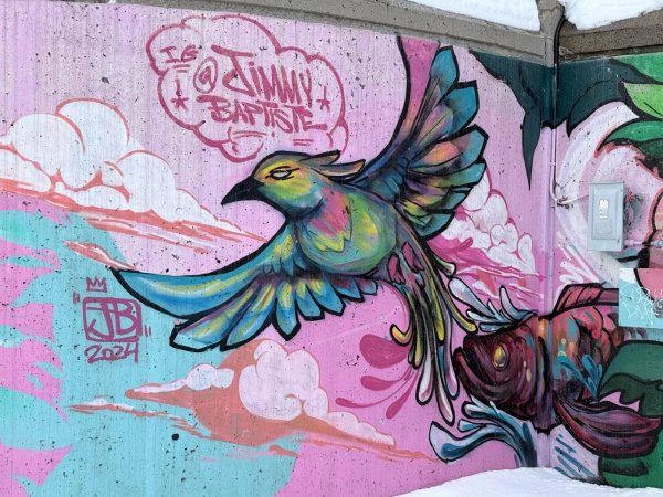 Mural artwork by Jimmy Baptiste - Street art in Byward Market, Ottawa, Ontario