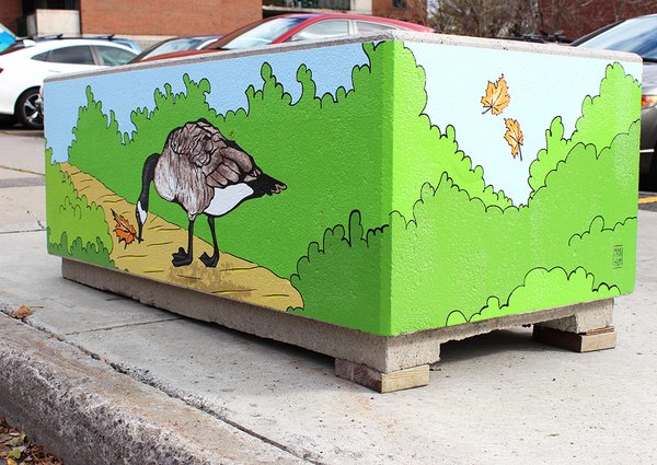 Decorative street planters by Maya Hum along Somerset Street West, Chinatown Ottawa