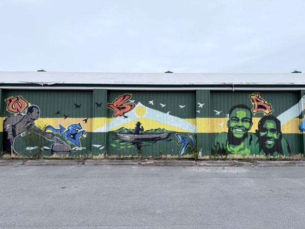 Public mural artwork in Westboro Beach, Ottawa - Street art scene