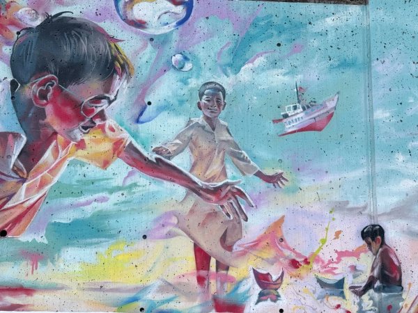 Mural artwork by Allan André - Street art in Byward Market, Ottawa, Ontario