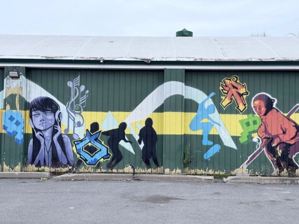 Public mural artwork in Westboro Beach, Ottawa - Street art scene