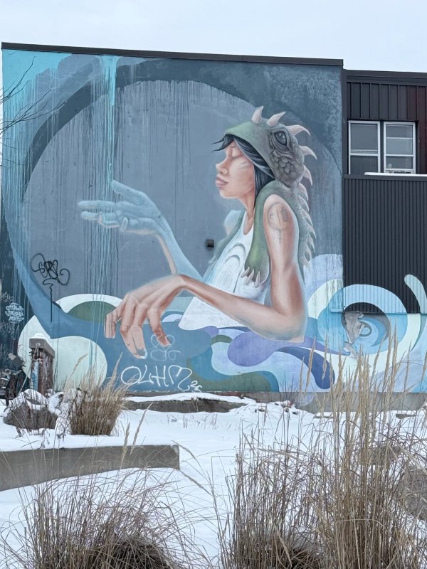 Public mural artwork in Rideau Gardens, Ottawa - Street art scene