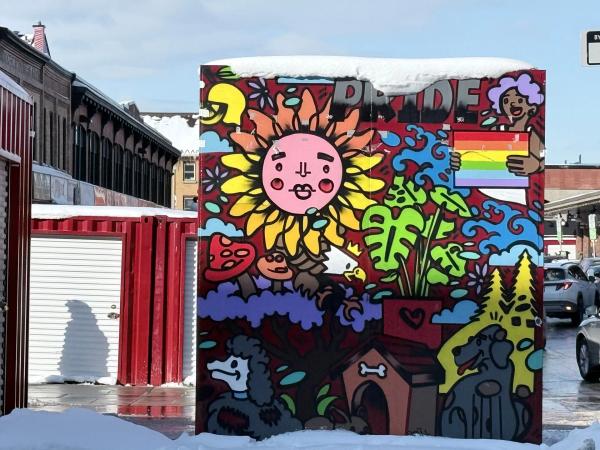 Mural artwork by Robert Lariviere (Falldown) - Street art in Byward Market, Ottawa, Ontario