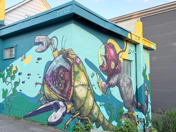 A River’s Memory by Stephanie Babij - Street art mural in Hull, Ottawa, Ontario