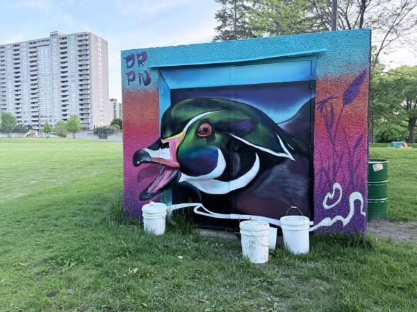 Mural artwork by Kalkidan Assefa (Drippin Soul) - Street art in Lincoln Heights, Ottawa, Ontario