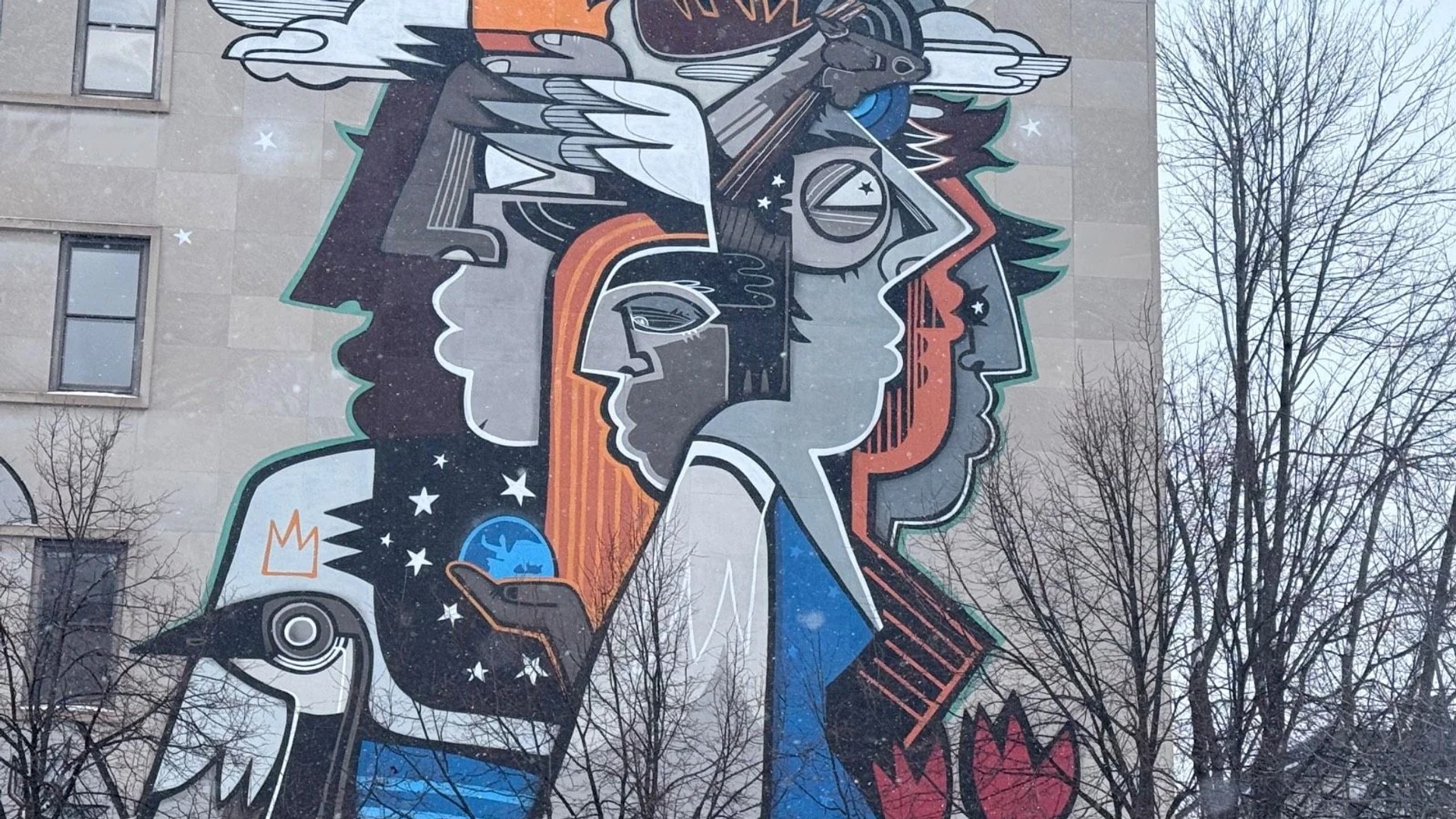Simard Hall Mural by Fathima Mohiuddin - Street art mural in Byward Market, Ottawa, Ontario