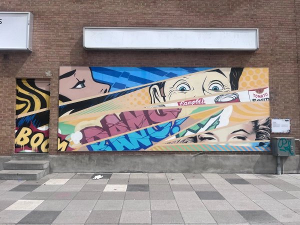 OTTAWALLS archive: Vibrant pop art street art by Marin, created for the 2018 Gatineau Culture Trail.