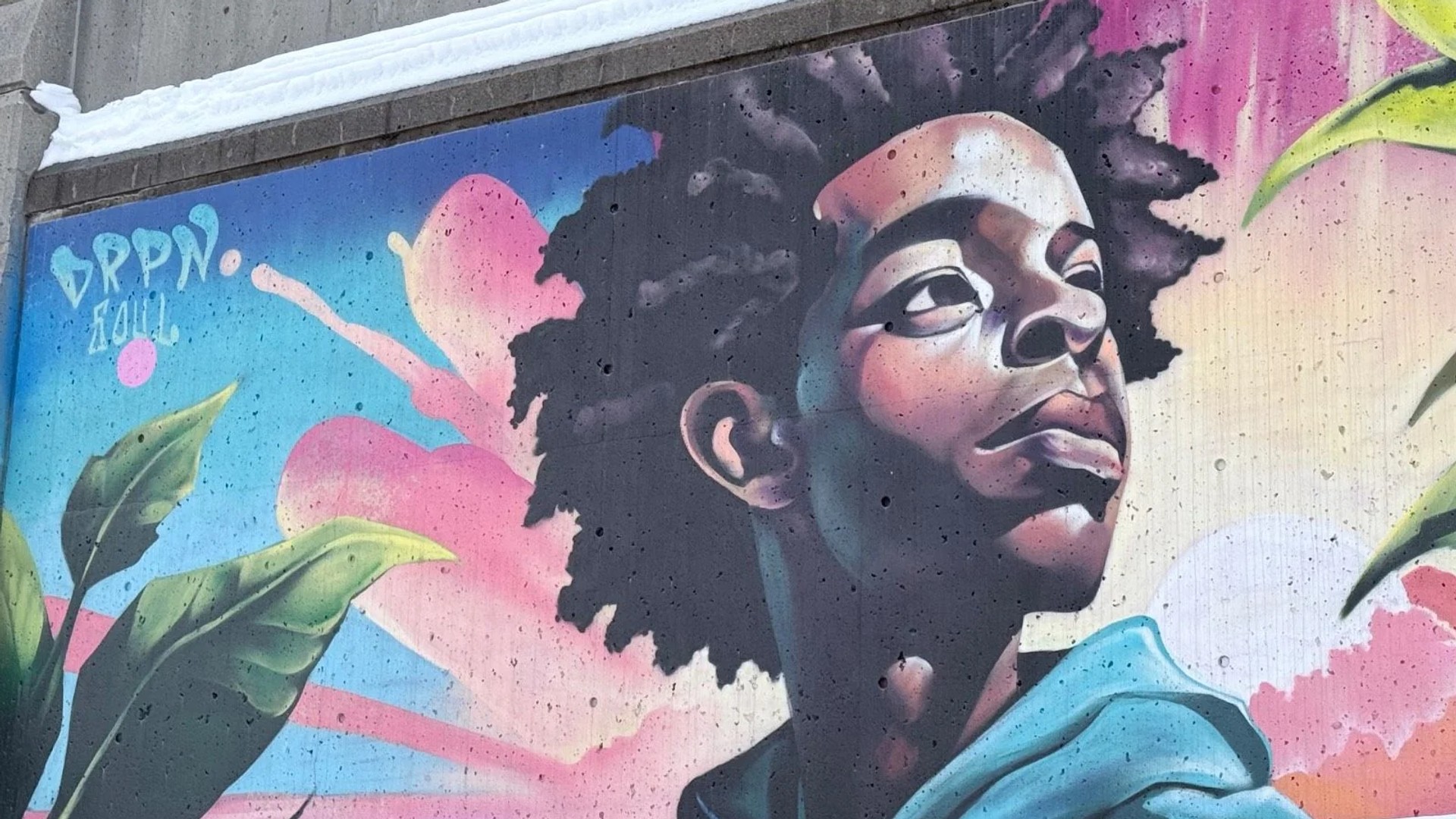 Mural artwork by Kalkidan Assefa - Street art in Byward Market, Ottawa, Ontario