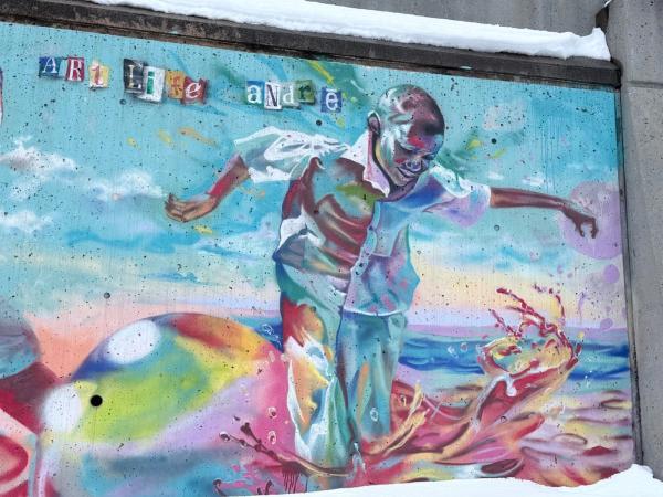 Mural artwork by Allan André - Street art in Byward Market, Ottawa, Ontario