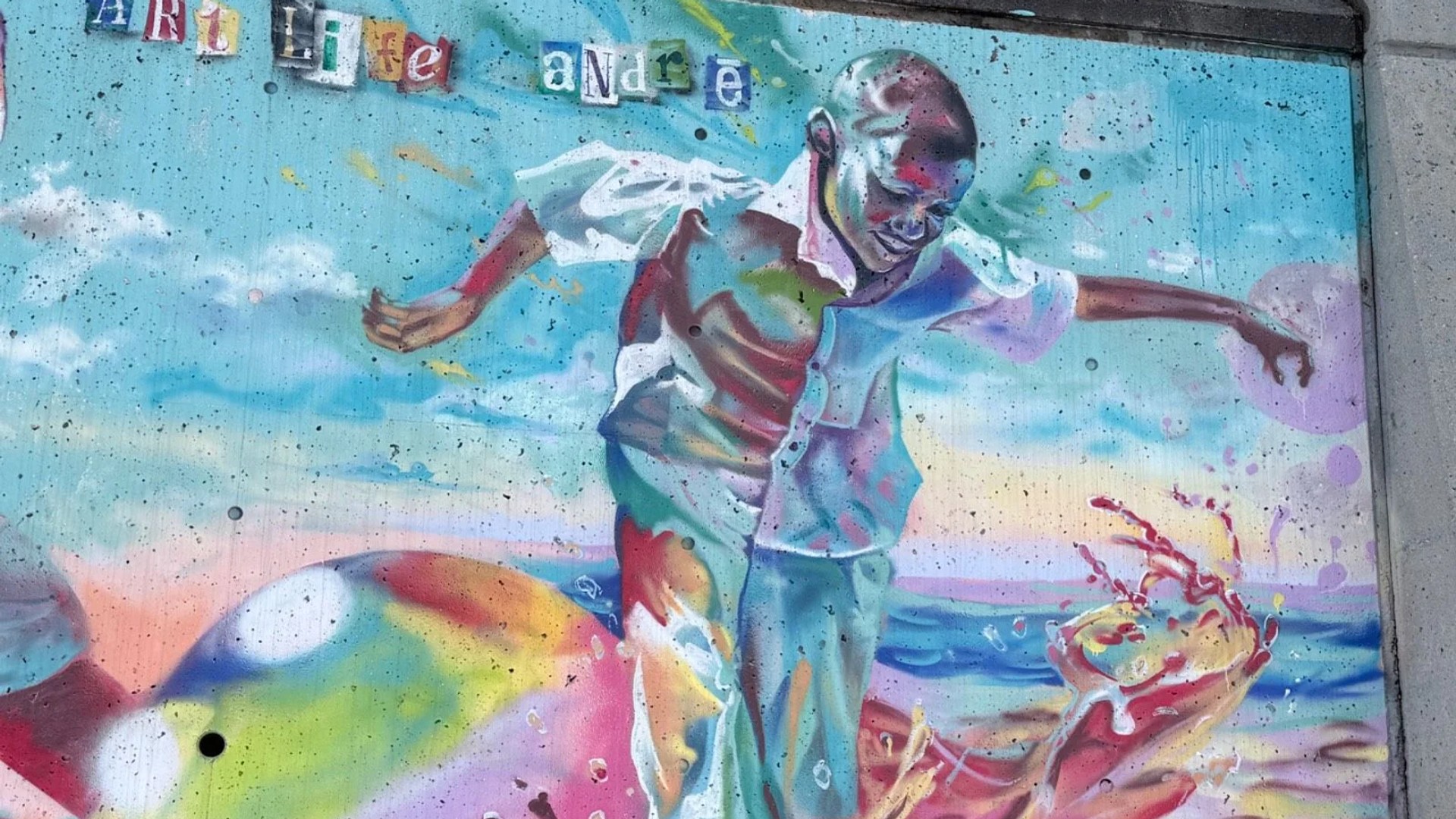 Mural artwork by Allan André - Street art in Byward Market, Ottawa, Ontario