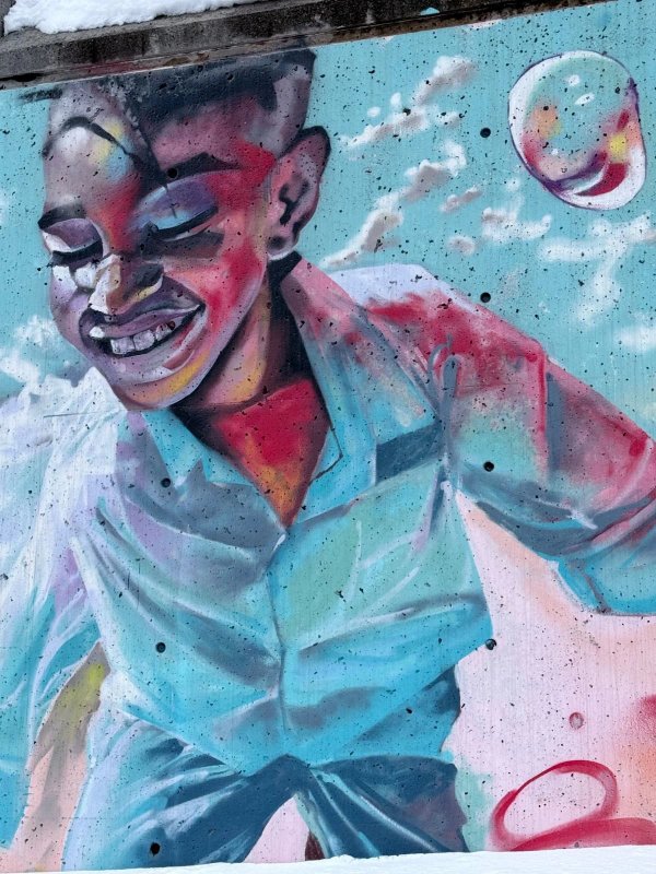 Mural artwork by Allan André - Street art in Byward Market, Ottawa, Ontario