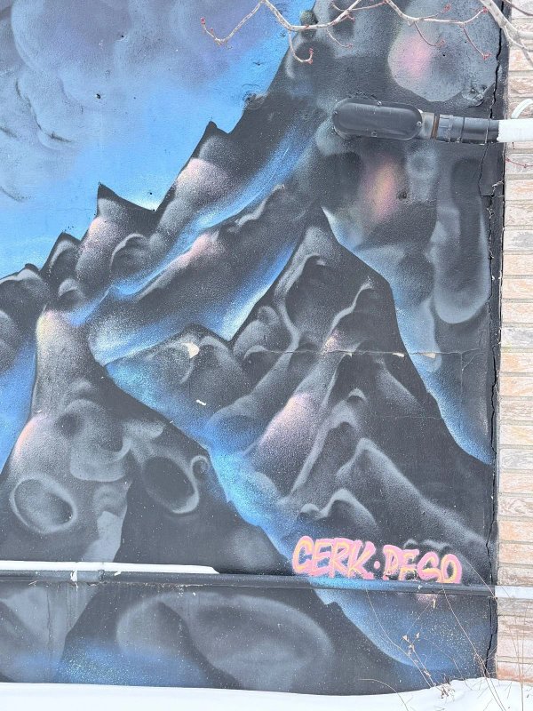 Public mural artwork in Rideau Gardens, Ottawa - Street art scene