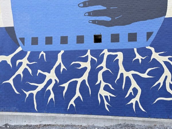 : OTTAWALLS digital archive entry for We Are Seeds mural, 2021 Canadian Heritage public art project on Eddy Street, high-contrast urban photography.