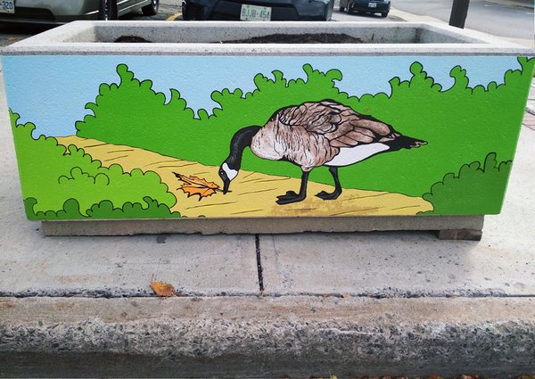 Decorative street planters by Maya Hum along Somerset Street West, Chinatown Ottawa