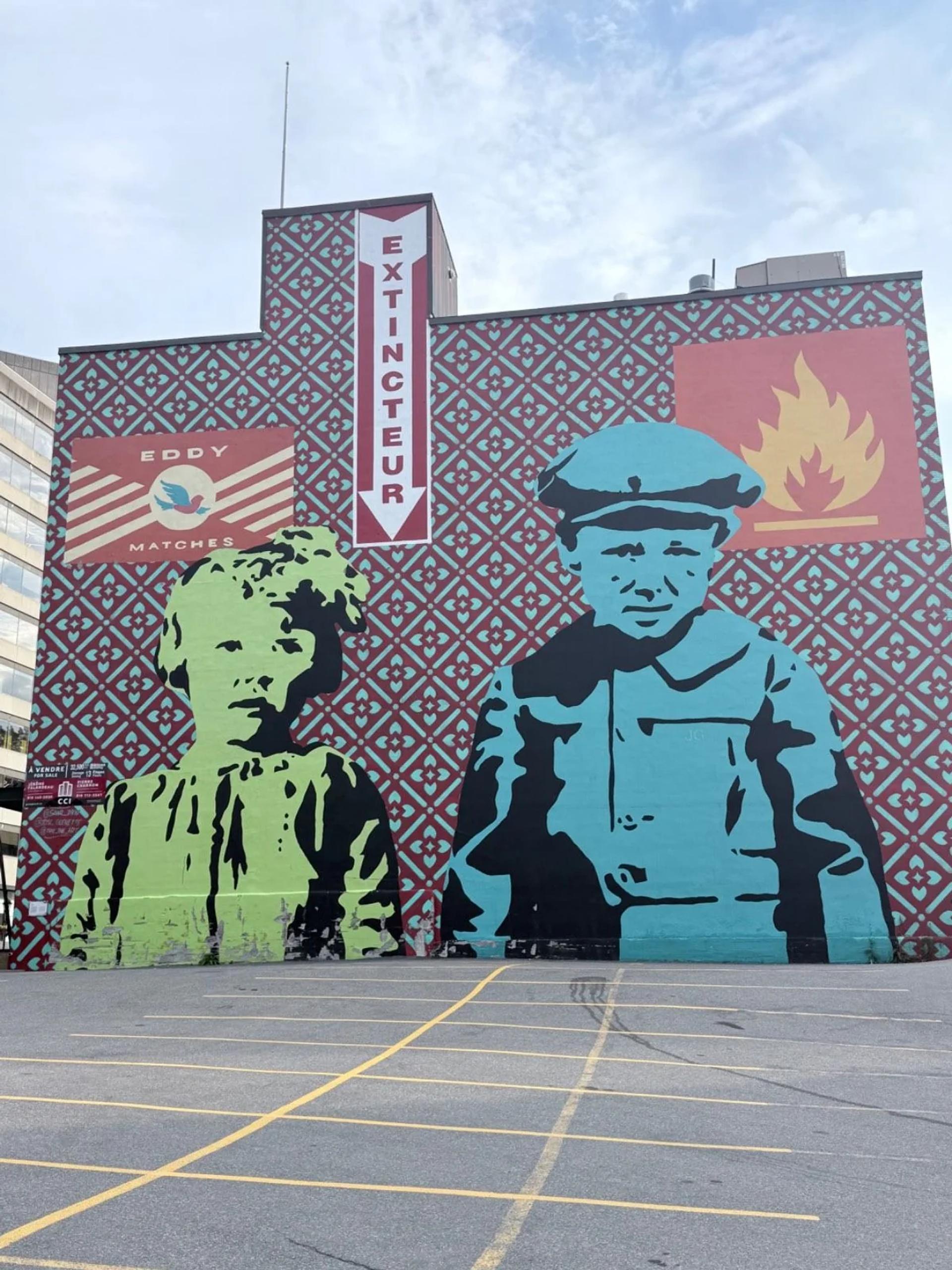 Traces by José Guénette - Street art mural in Hull, Ottawa, Ontario