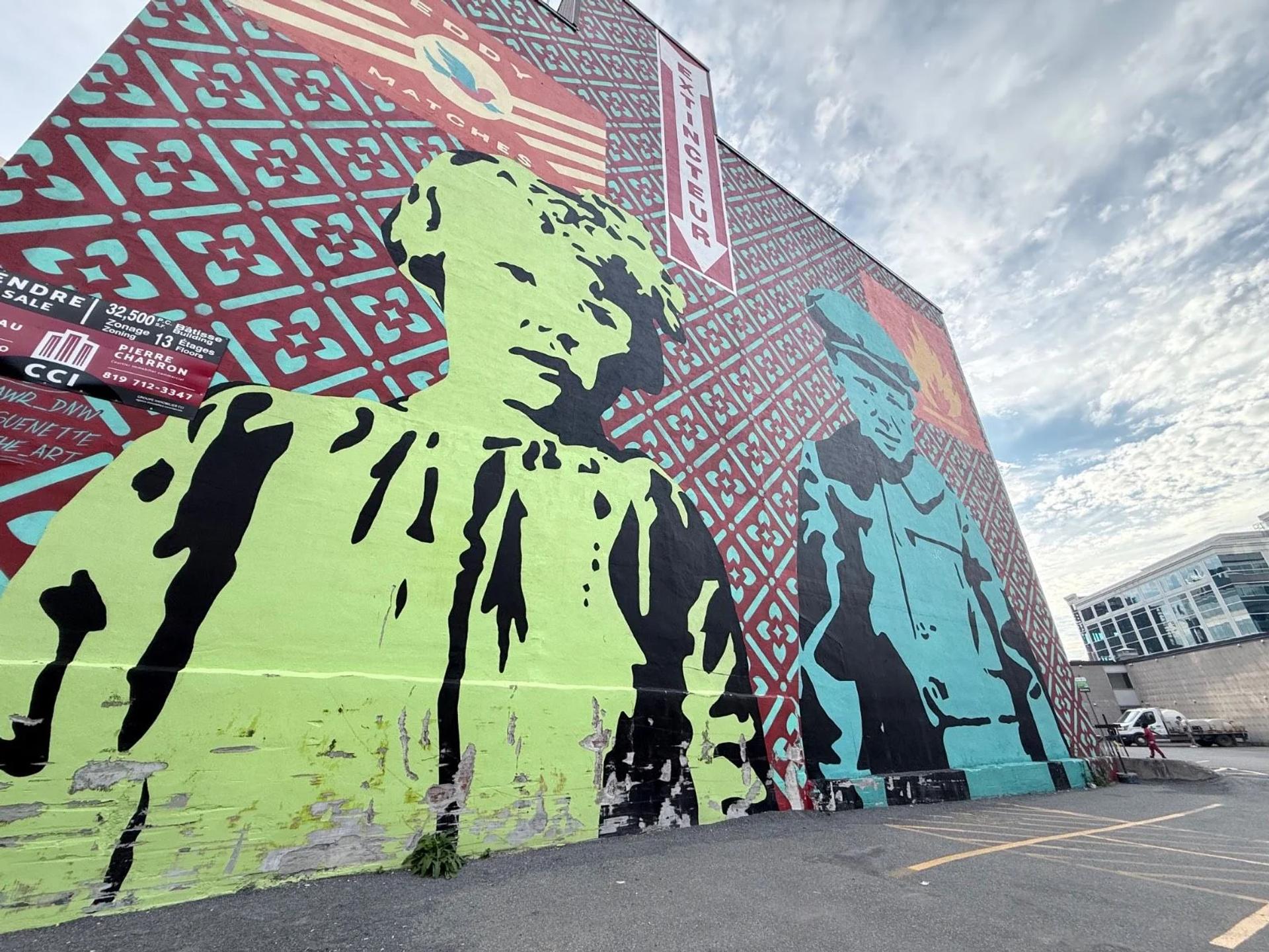 Traces by José Guénette - Street art mural in Hull, Ottawa, Ontario