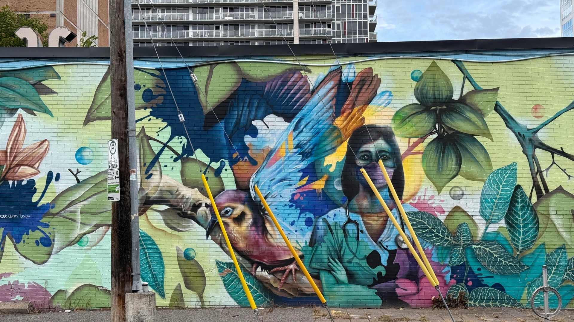 Hommage au personnel de première ligne mural in Centretown by Dom Laporte