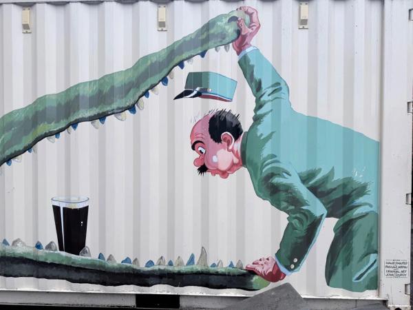 Guinness Mural  by Pascale Arpin - Street art mural in Byward Market, Ottawa, Ontario