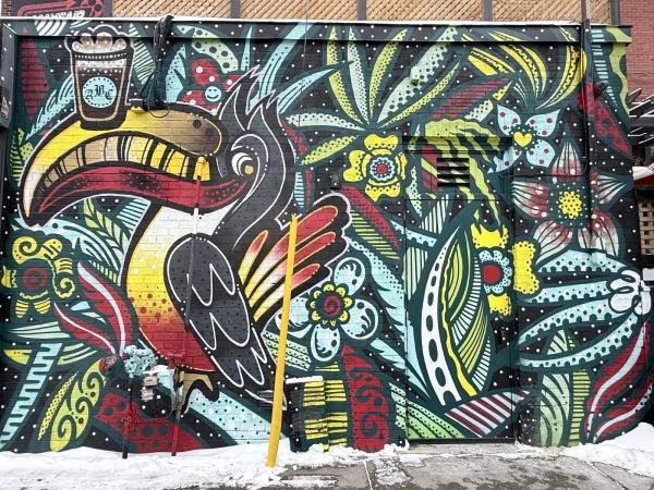 Public mural artwork in Rideau Gardens, Ottawa - Street art scene