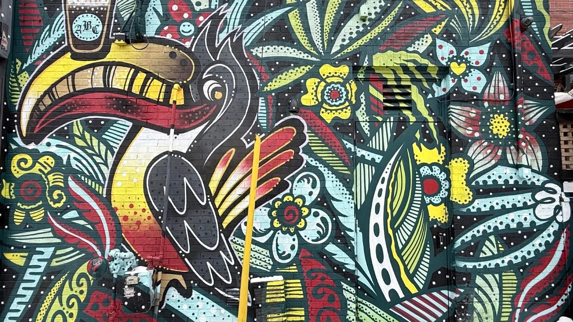 Public mural artwork in Rideau Gardens, Ottawa - Street art scene