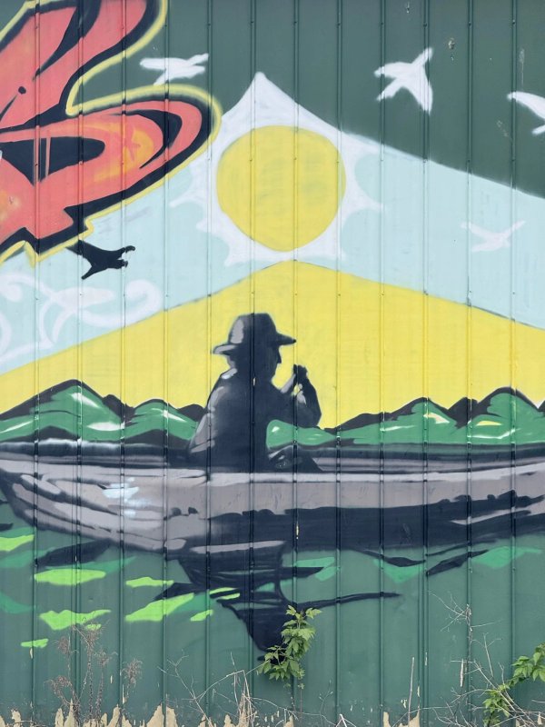 Public mural artwork in Westboro Beach, Ottawa - Street art scene